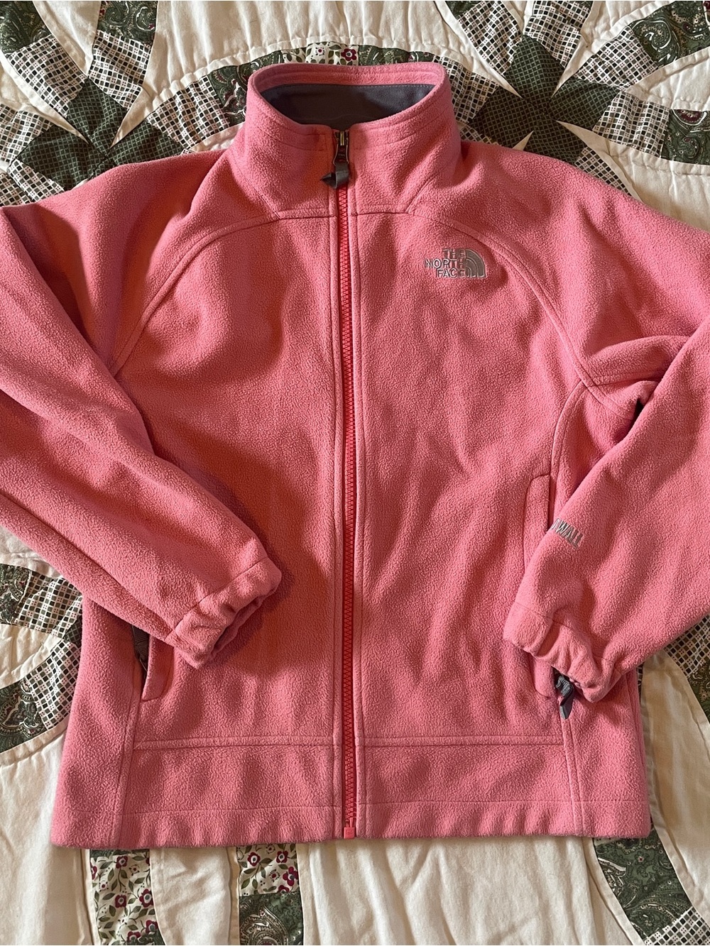 The North Face Coral Pink Fleece Jacket Full-Zip Youth Large Outdoors Hiking